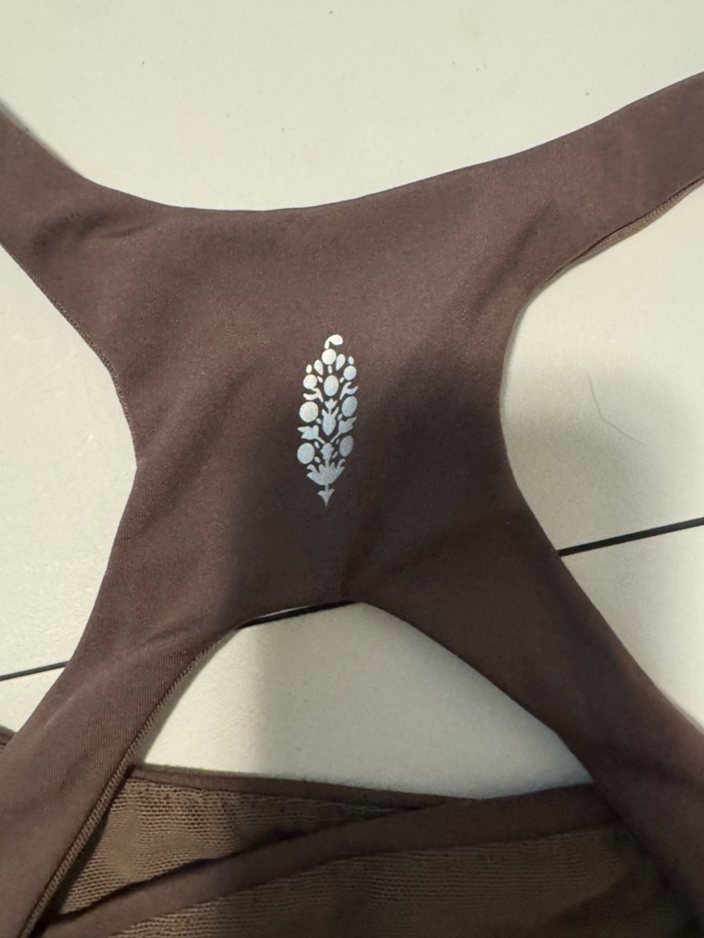 Free People Cocoa  Brown Racerback Cutout Sports Bra Size Large - Picture 5 of 6